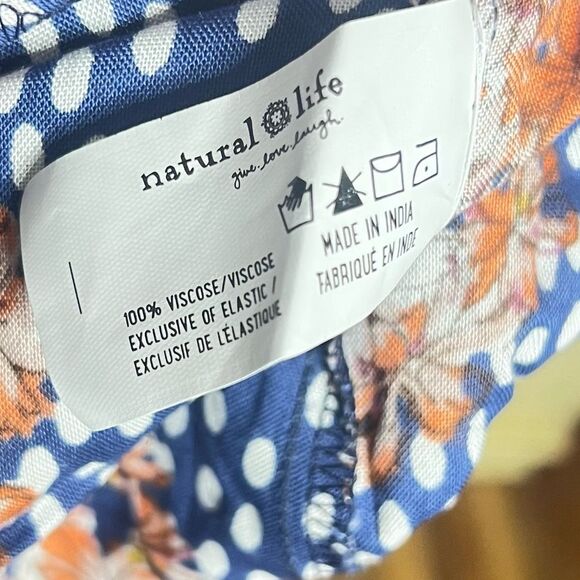 Natural Life NEW Bailey Maxi Dress Red Navy Boho Floral Smocked Bodice Size L - Picture 8 of 8